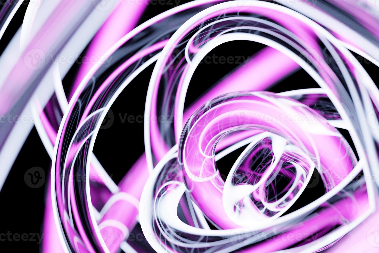 Illustrazione 3d 3d, forme astratte isometriche di illusione al neon forme colorate intrecciate foto