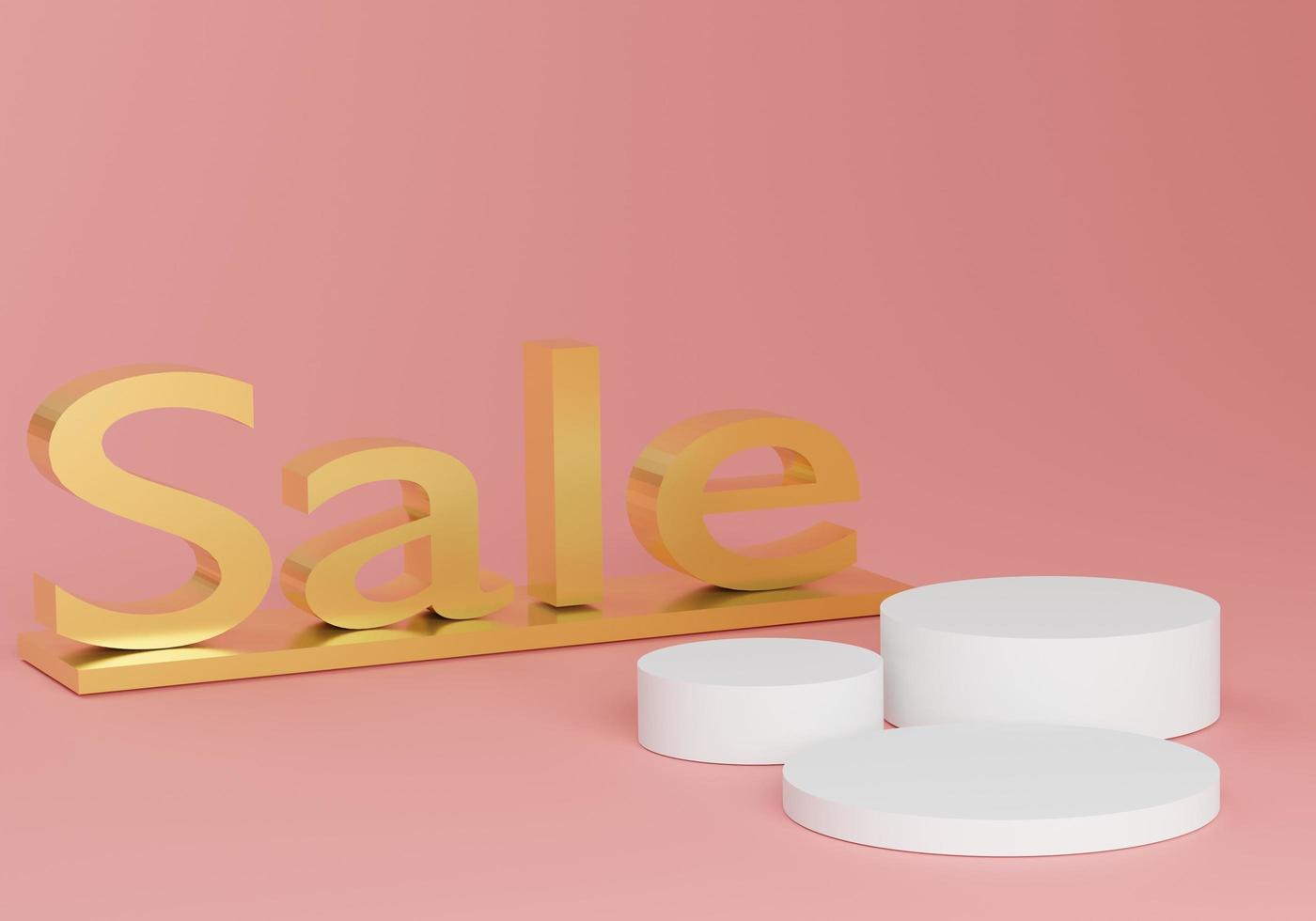 Forme geometriche minimaliste astratte 3d. podio di lusso lucido con testo di vendita. foto