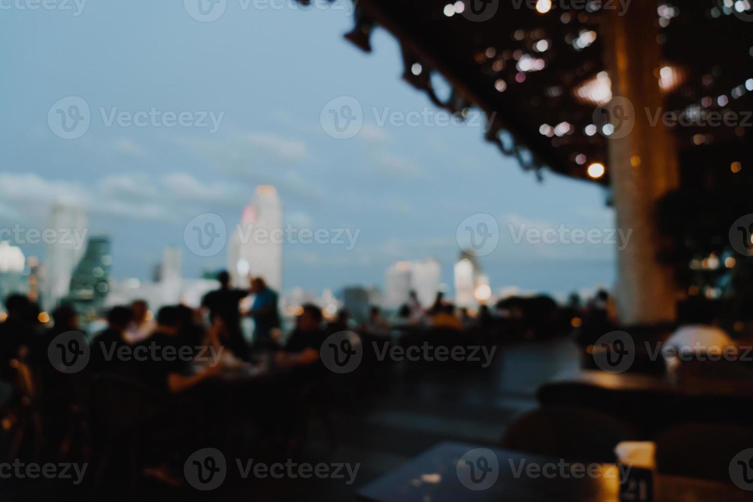 astratto sfocatura notte bar e ristorante per lo sfondo foto