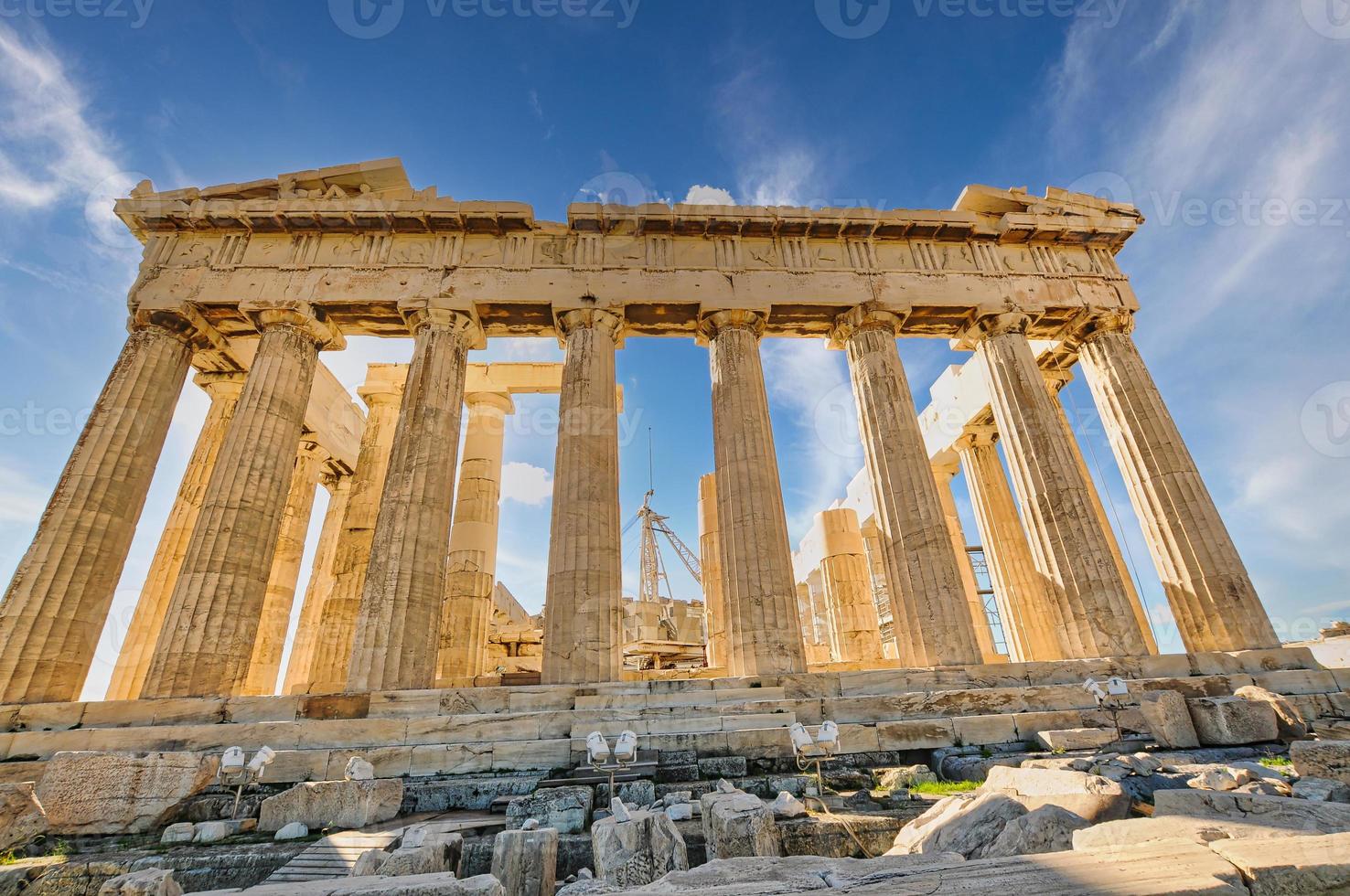 tempio del partenone nell'acropoli di atene foto