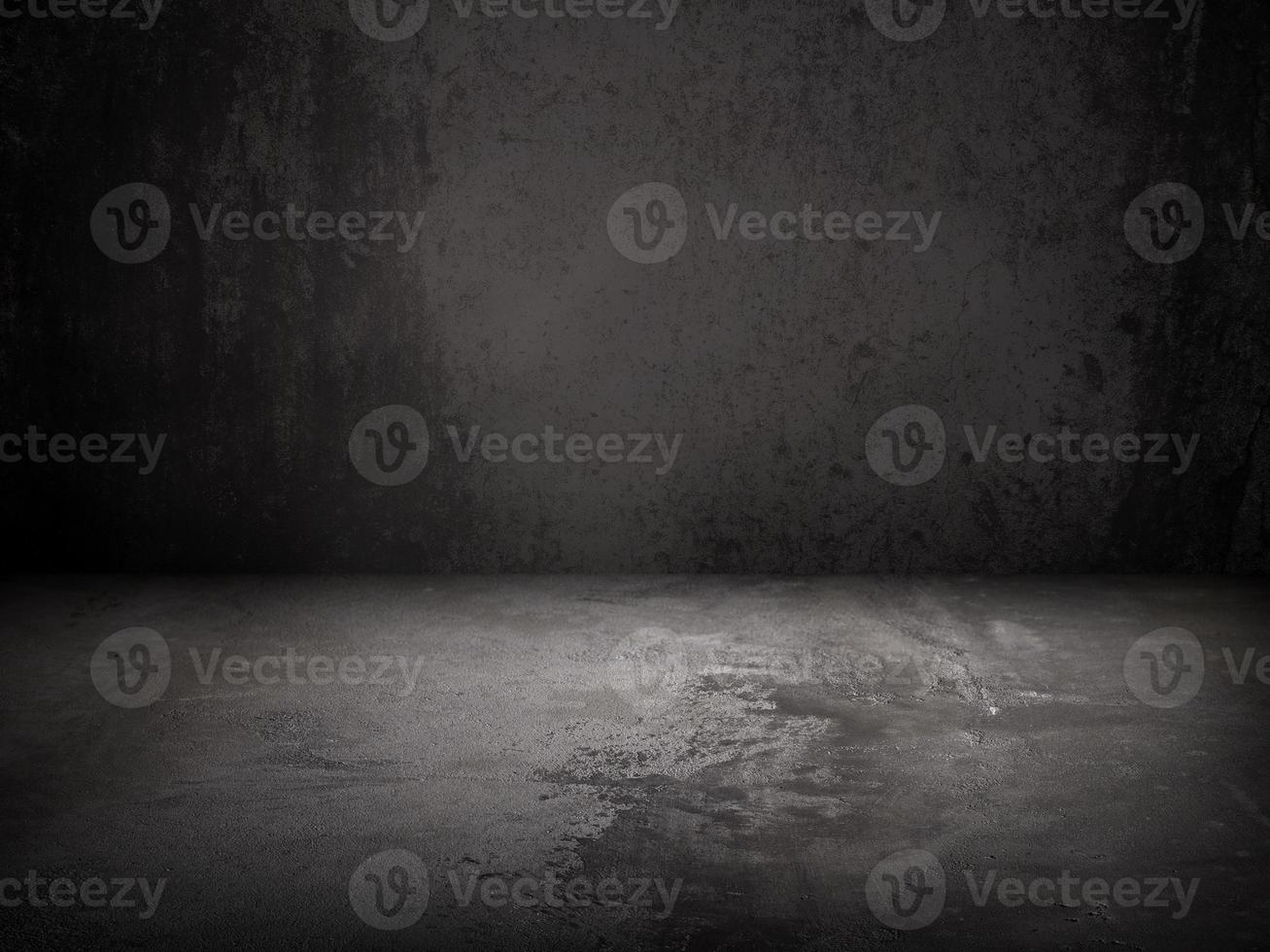parete di cemento sfondo scena stanza vuota buia con pavimento in cemento con spazio per testo o immagine foto