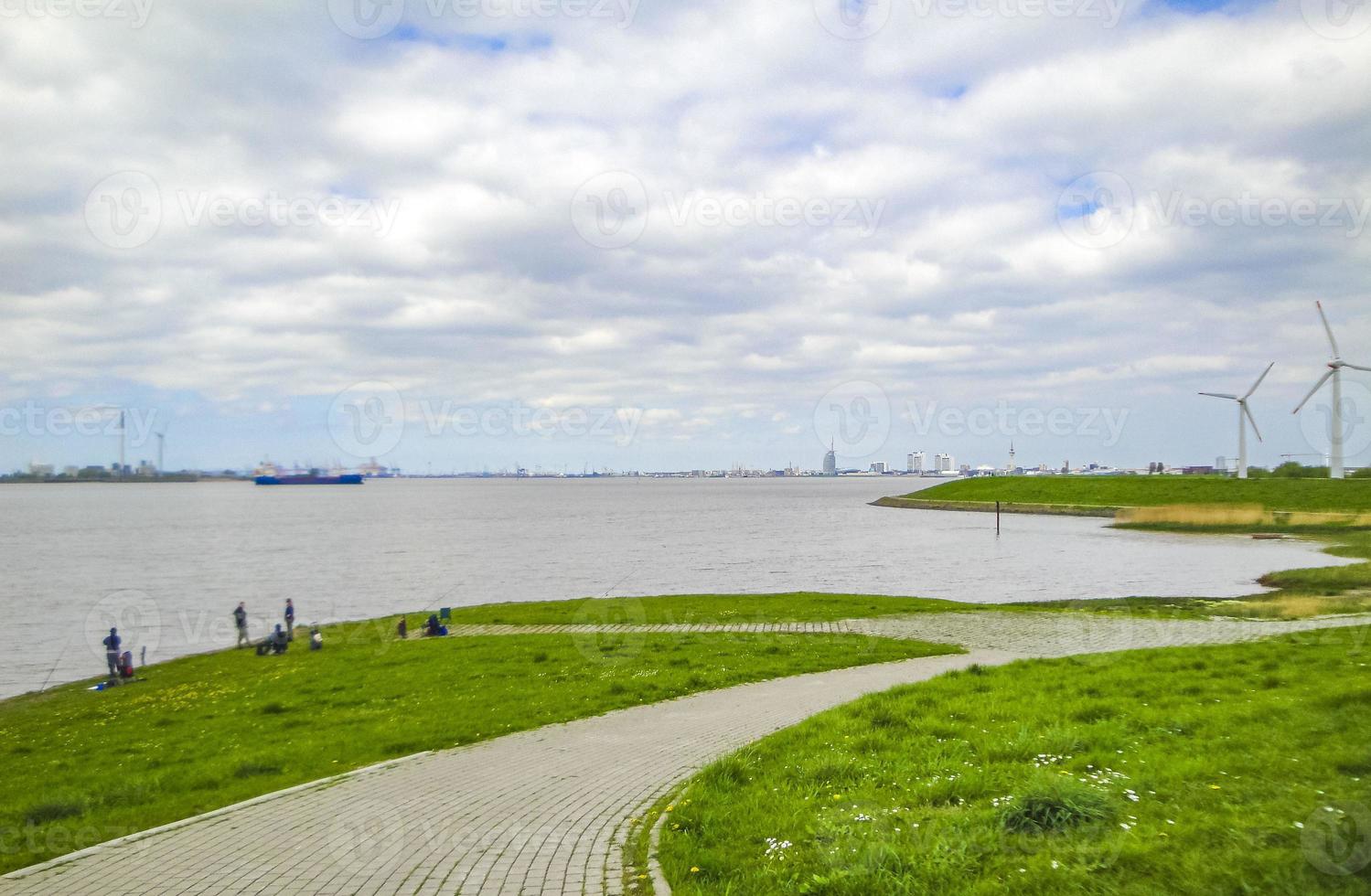 costa nord tedesca natura paesaggio panorama da bremerhaven germania. foto