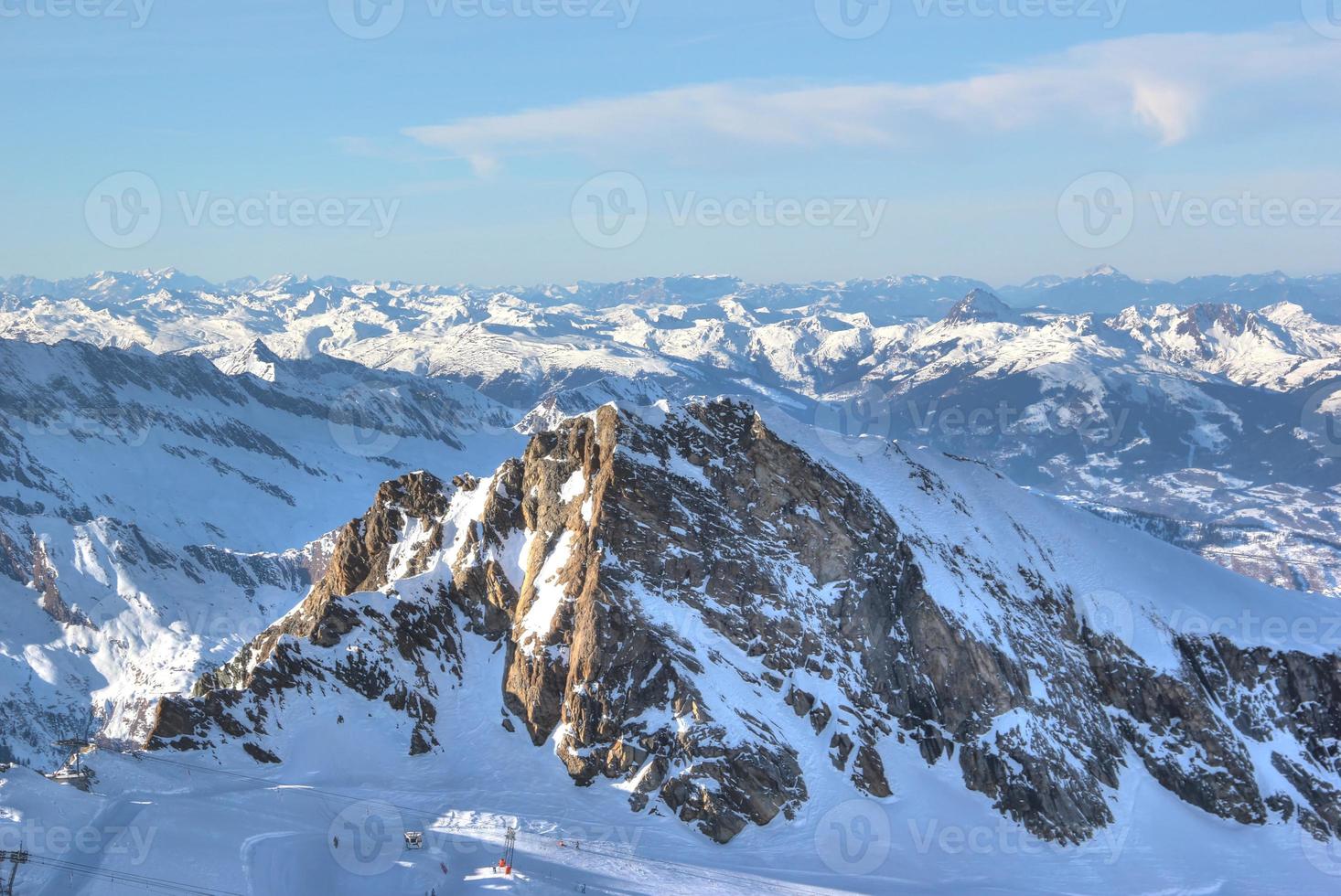 Viste favolose - comprensorio sciistico di montagna Kitzsteinhorn, Austria. foto