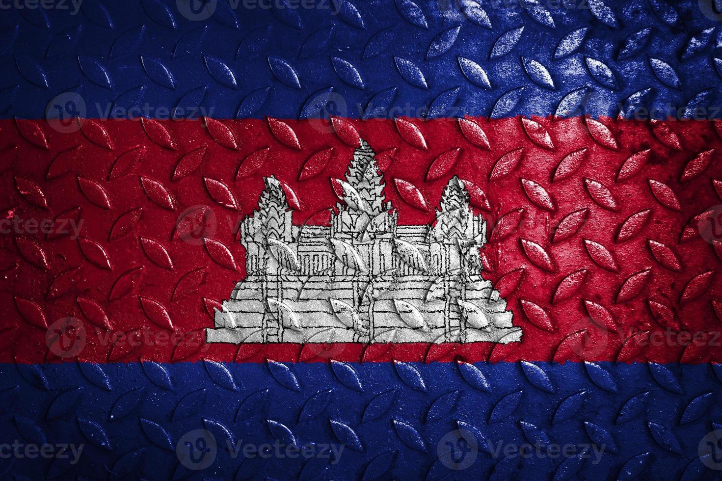 Statistica della struttura del metallo della bandiera della cambogia foto