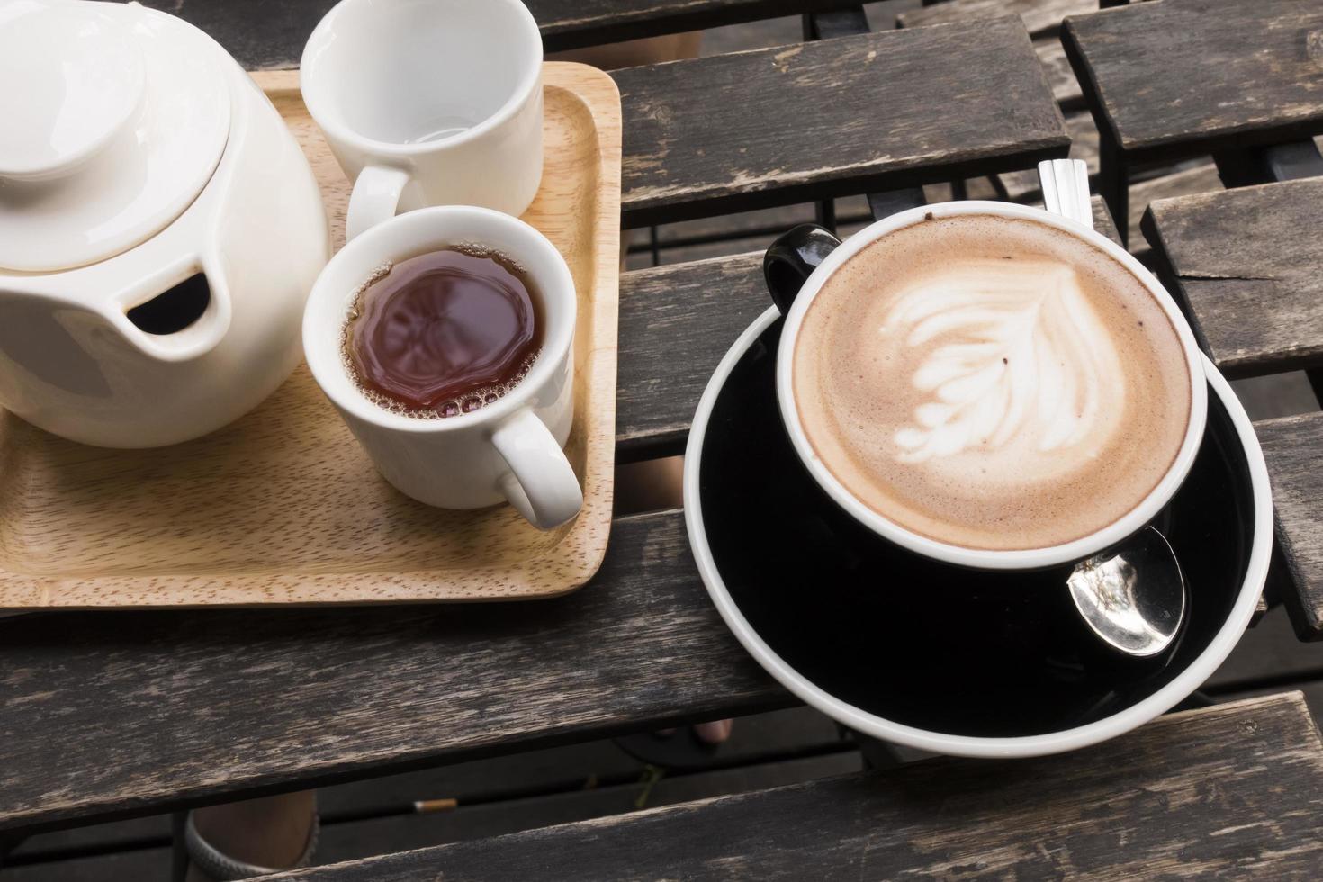 caffè caldo con tè caldo foto