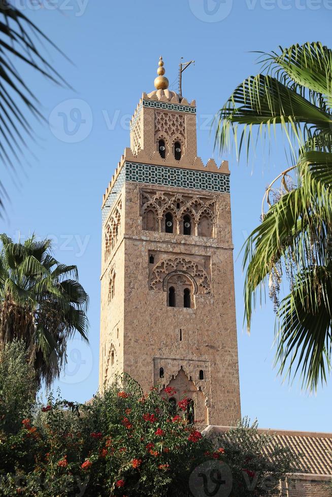 moschea kutubiyya a marrakech, marocco foto
