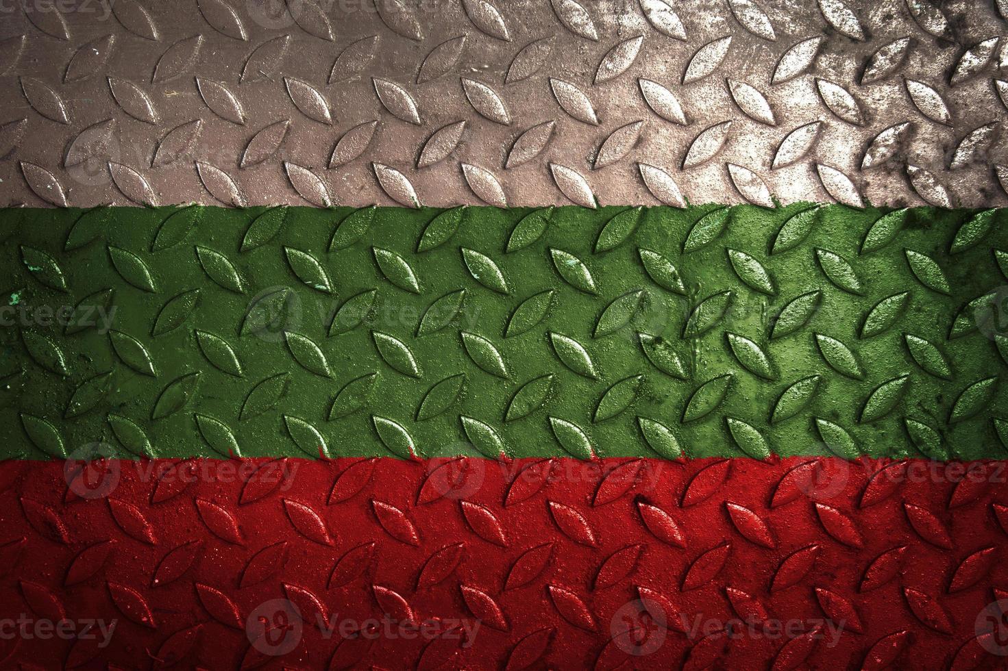statistica della struttura del metallo della bandiera della Bulgaria foto