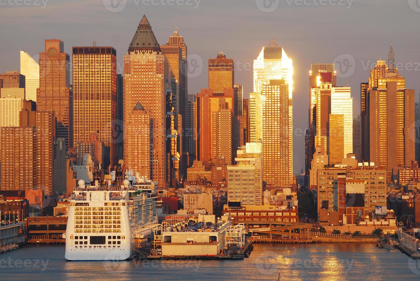 tramonto di New York City Manhattan foto