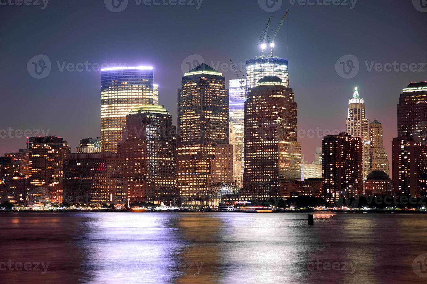 panorama di crepuscolo di New York City Manhattan foto