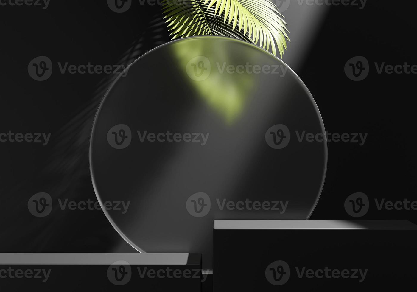 Podio della piattaforma di rendering 3d con sfondo di presentazione del prodotto vegetale foto