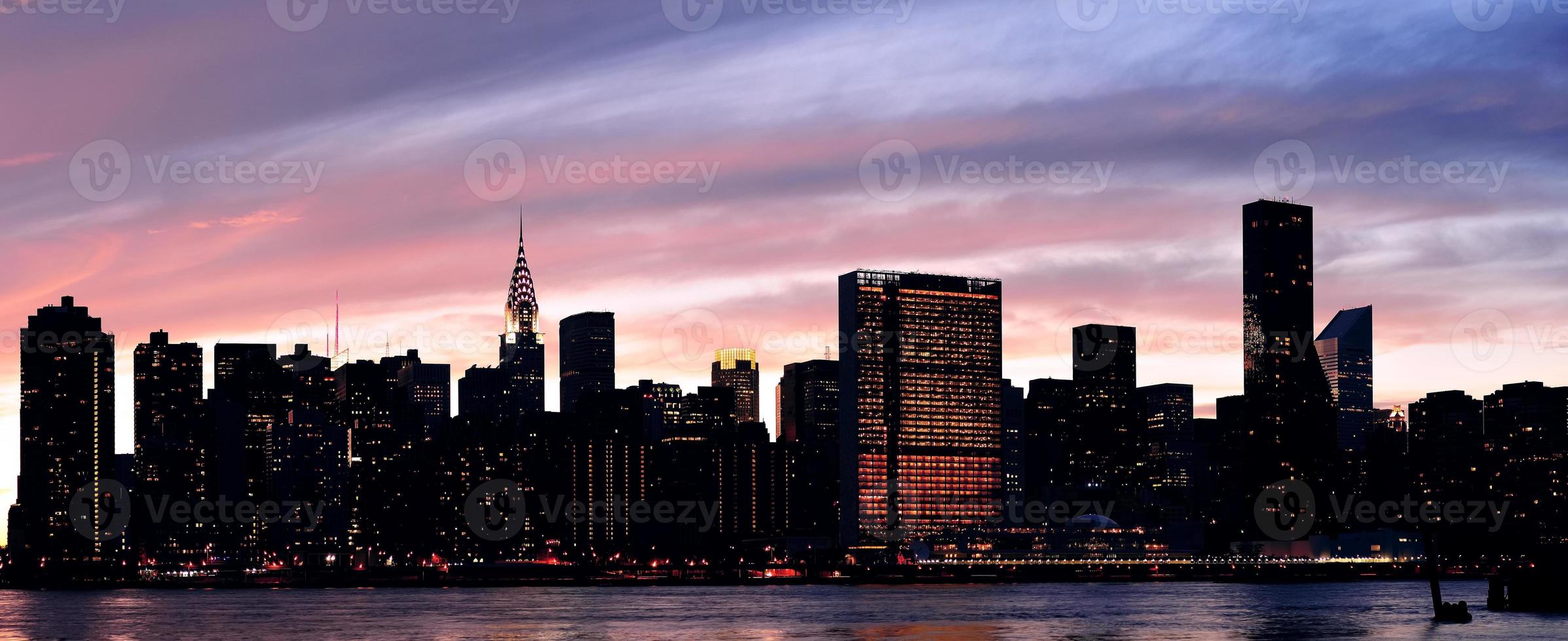 Siluetta di Midtown di New York City Manhattan foto