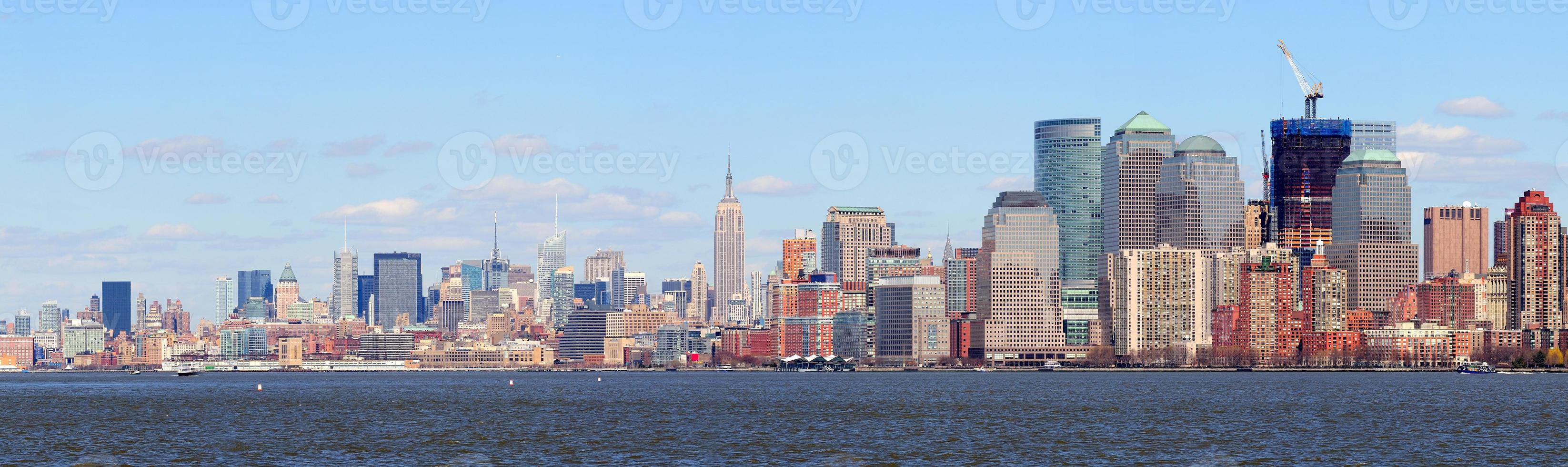 panorama dell'orizzonte del centro di new york city manhattan foto