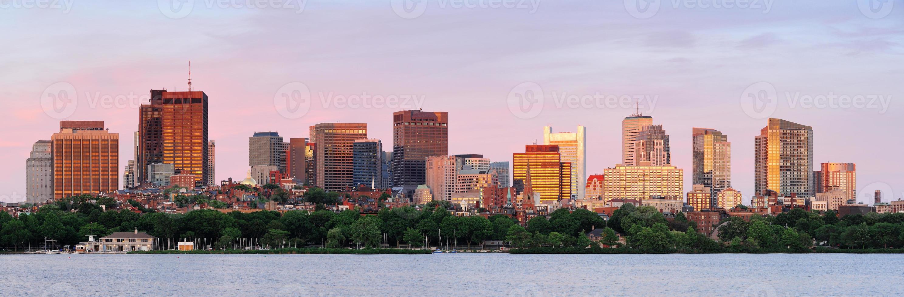 panorama dell'orizzonte di boston foto