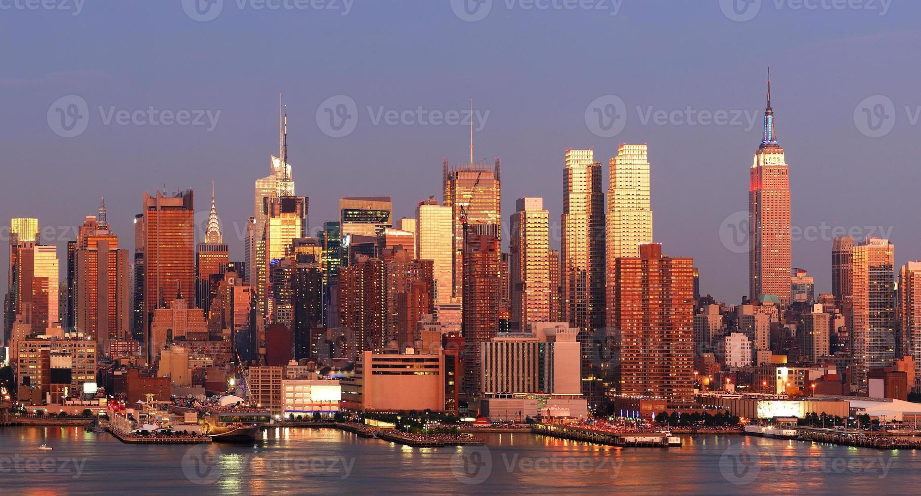 tramonto di new york city foto