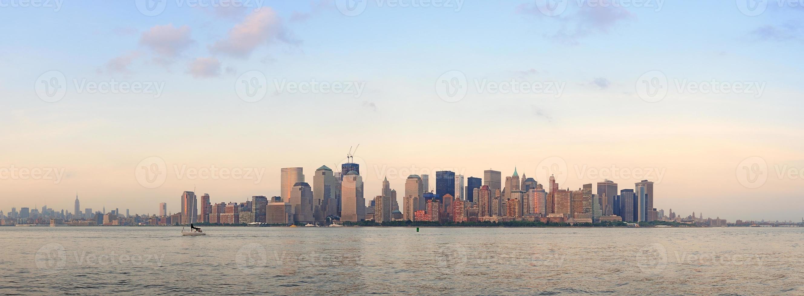 tramonto di New York City Manhattan foto