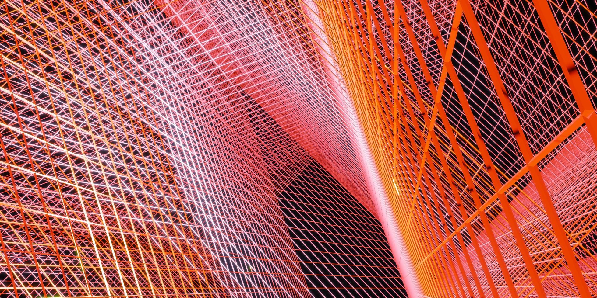 linea laser griglia multicolore bagliore 3d illustrazione rosso e blu foto