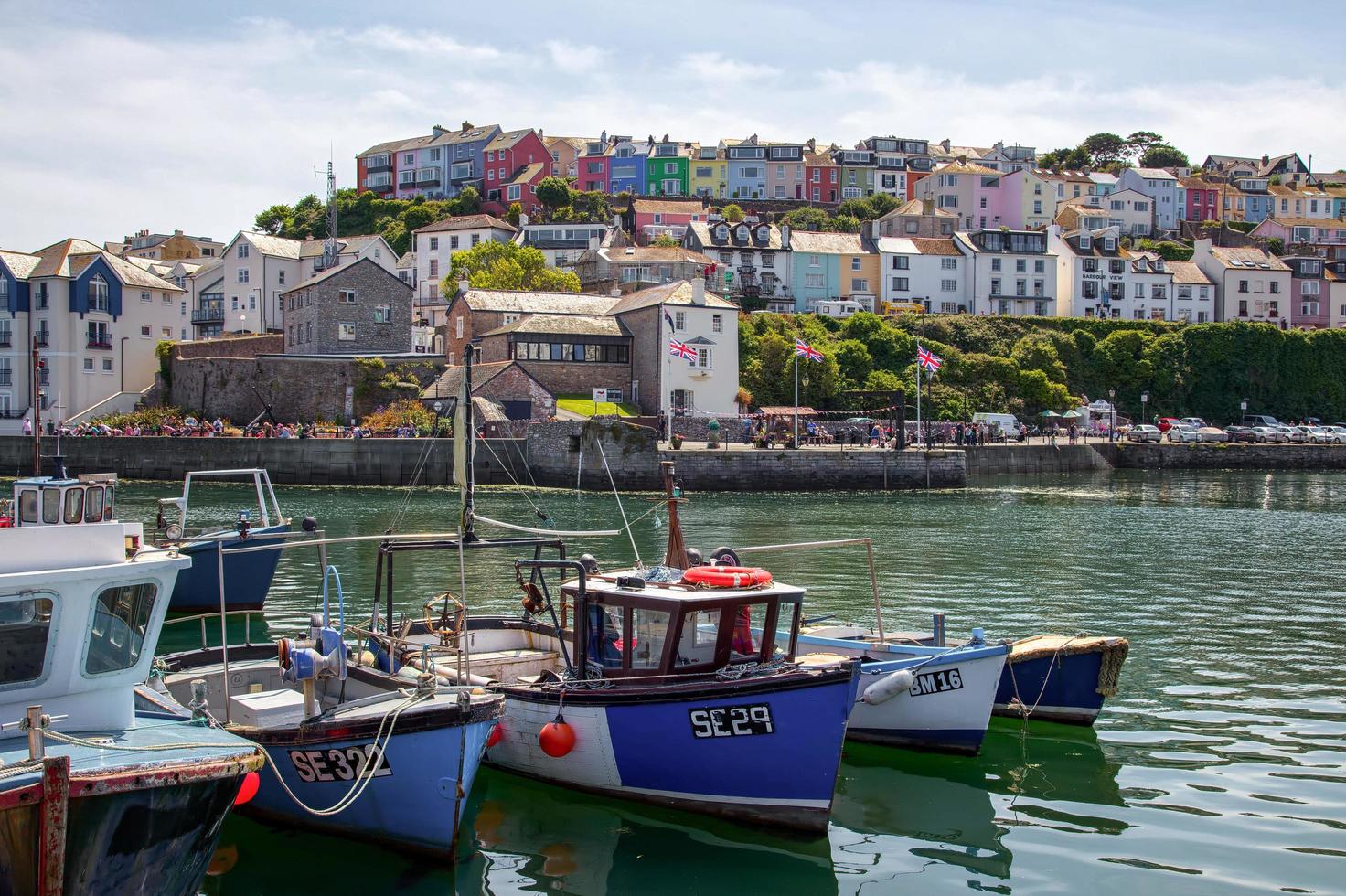 Brigham, Devon, Regno Unito, 2012. Vista del porto di Brixham foto