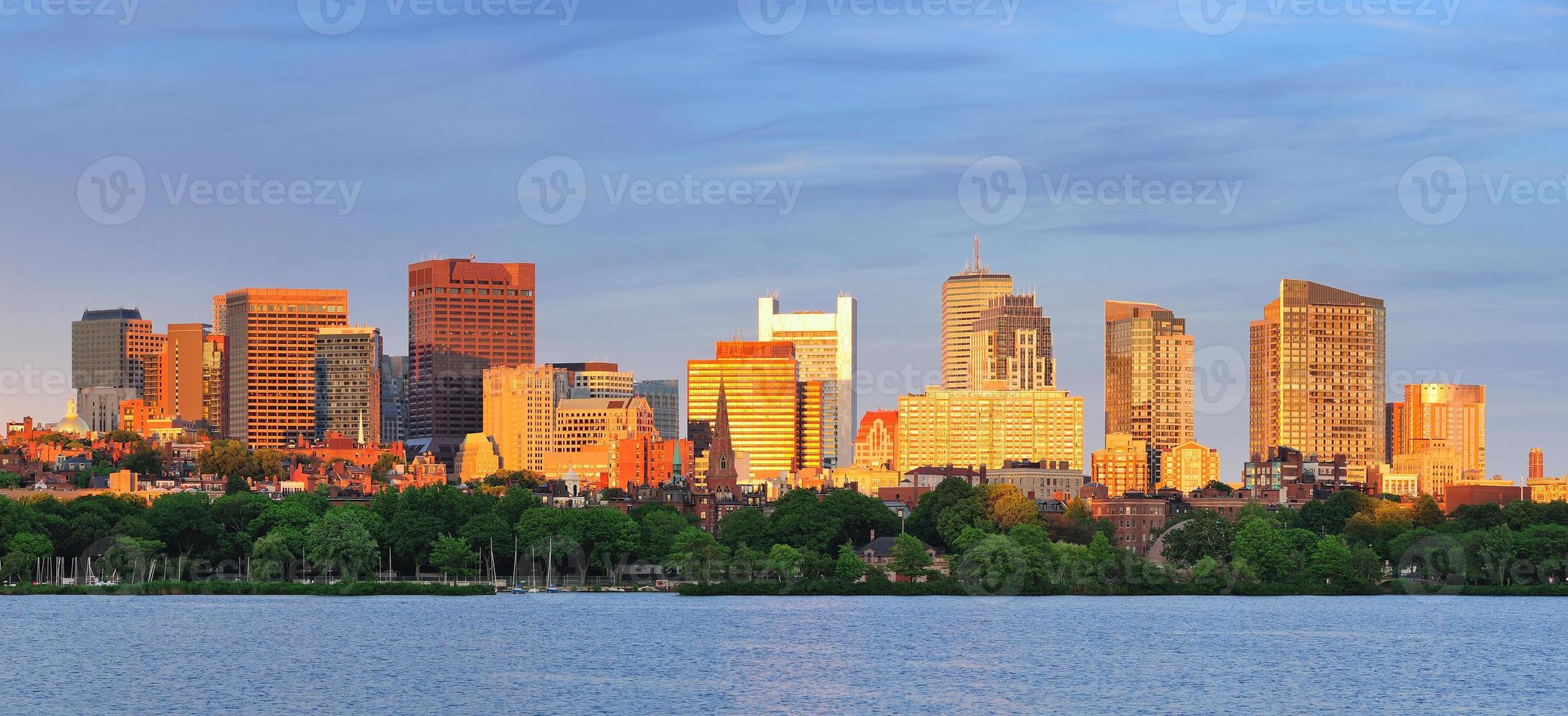 vista del tramonto di Boston foto