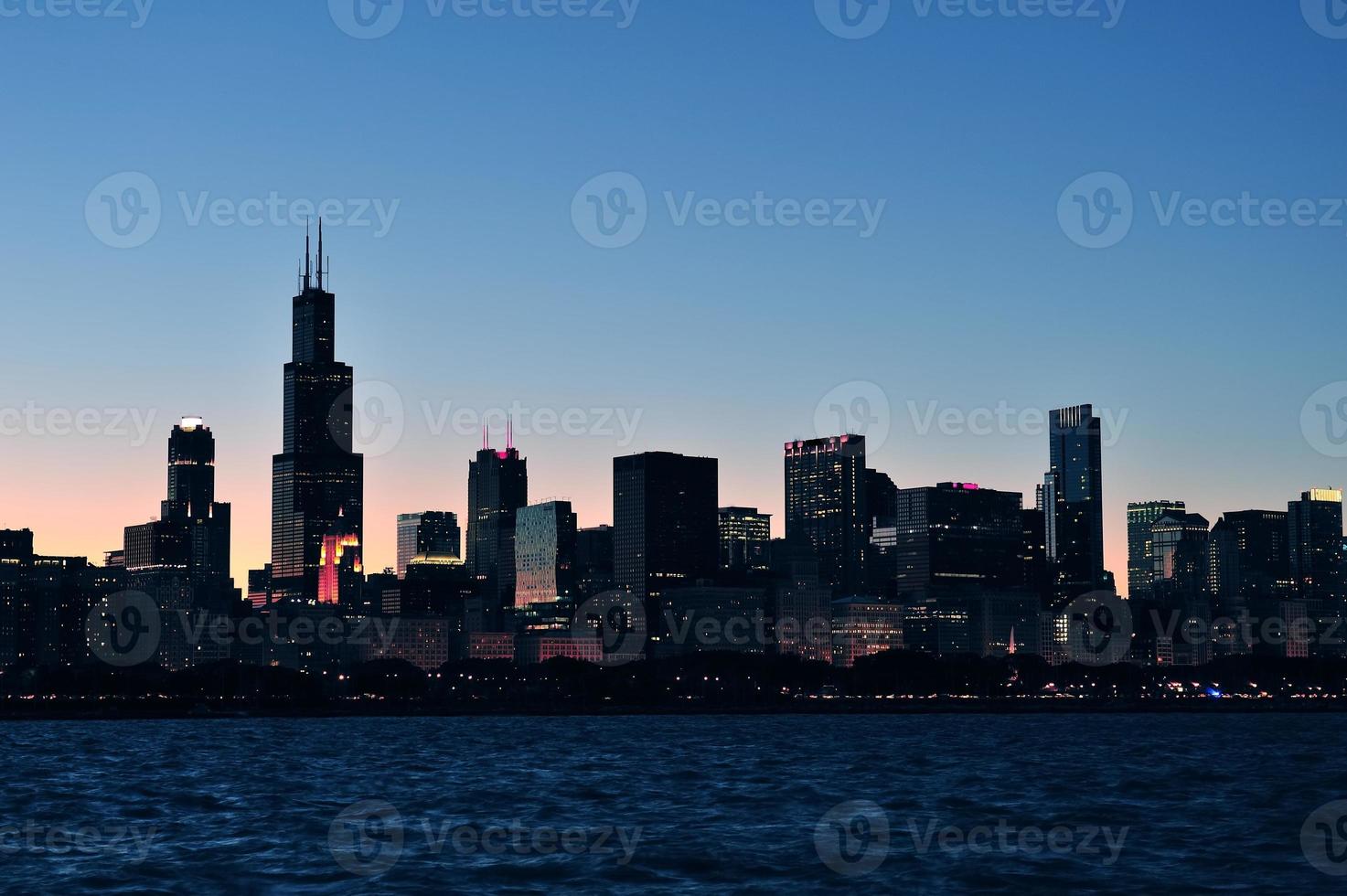 vista della siluetta di Chicago foto