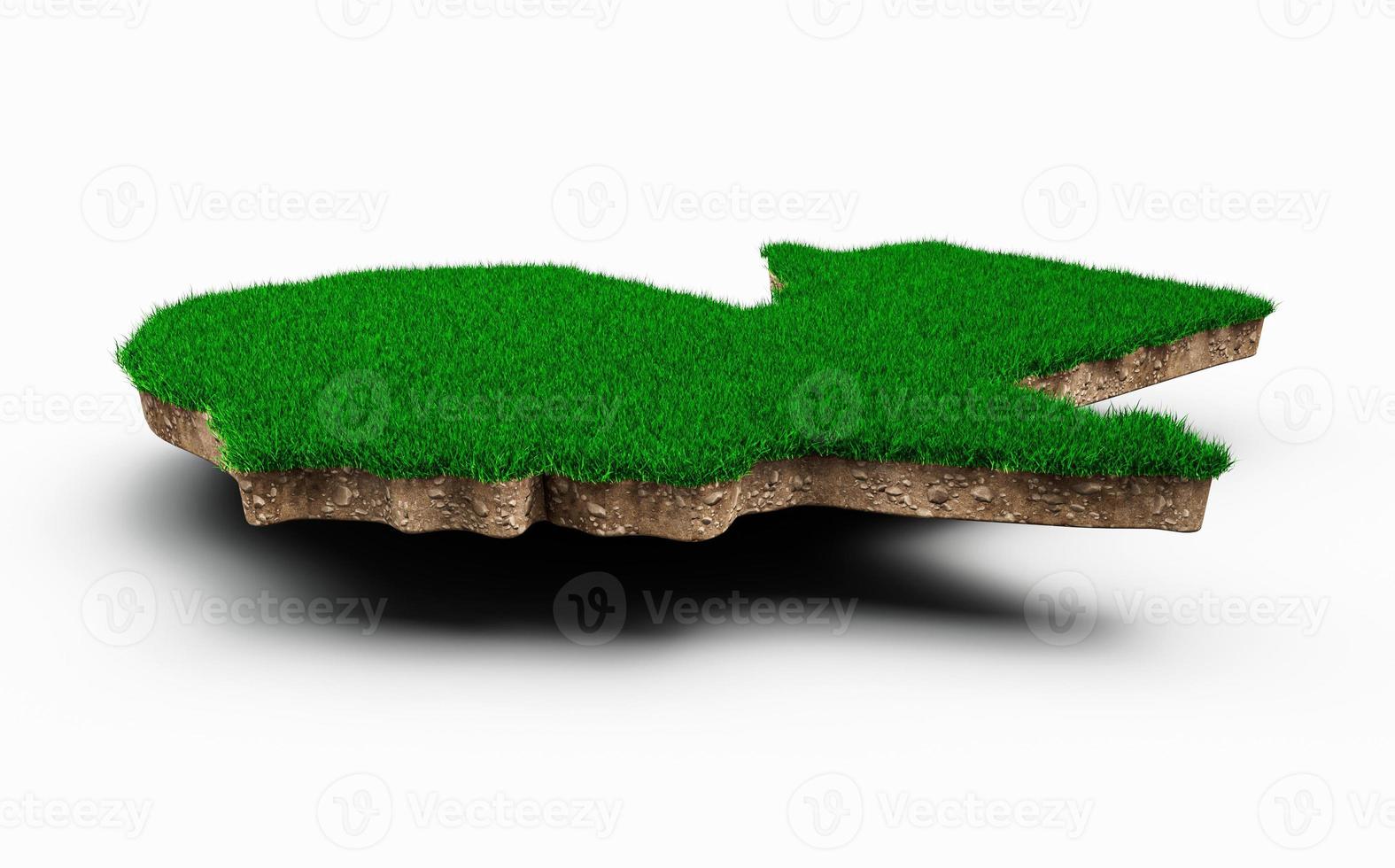 guatemala mappa suolo geologia sezione trasversale con erba verde e struttura rocciosa 3d illustrazione foto