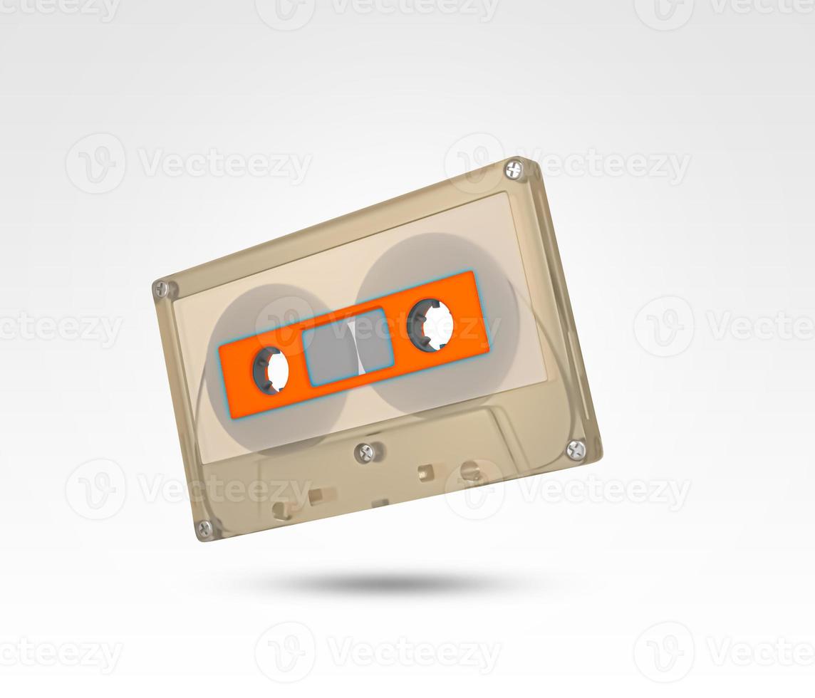 vecchia cassetta di musica audio vintage retrò. audiocassetta di musica retrò, anni '80. illustrazione resa 3D. foto