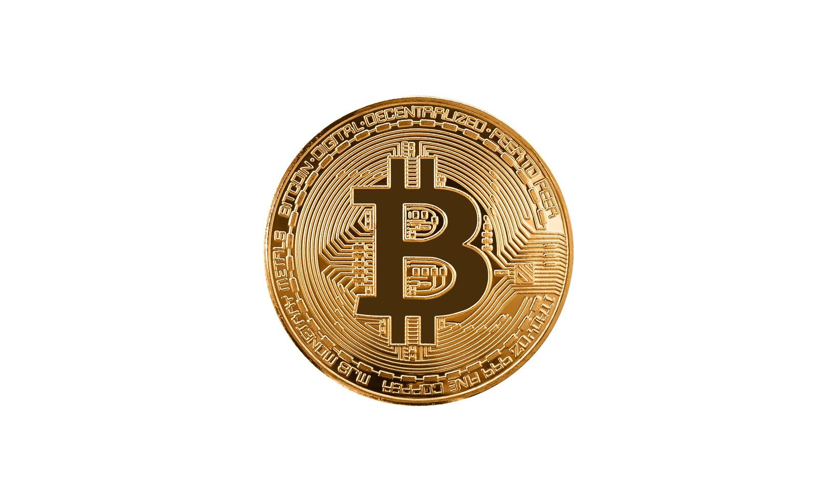 bitcoin su sfondo bianco foto