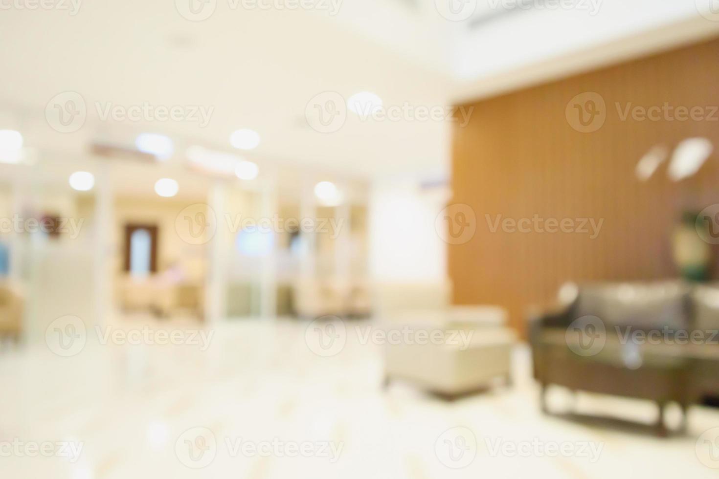 l'interno della stanza della clinica di lusso dell'ospedale sfoca lo sfondo medico sfocato con la luce del bokeh foto