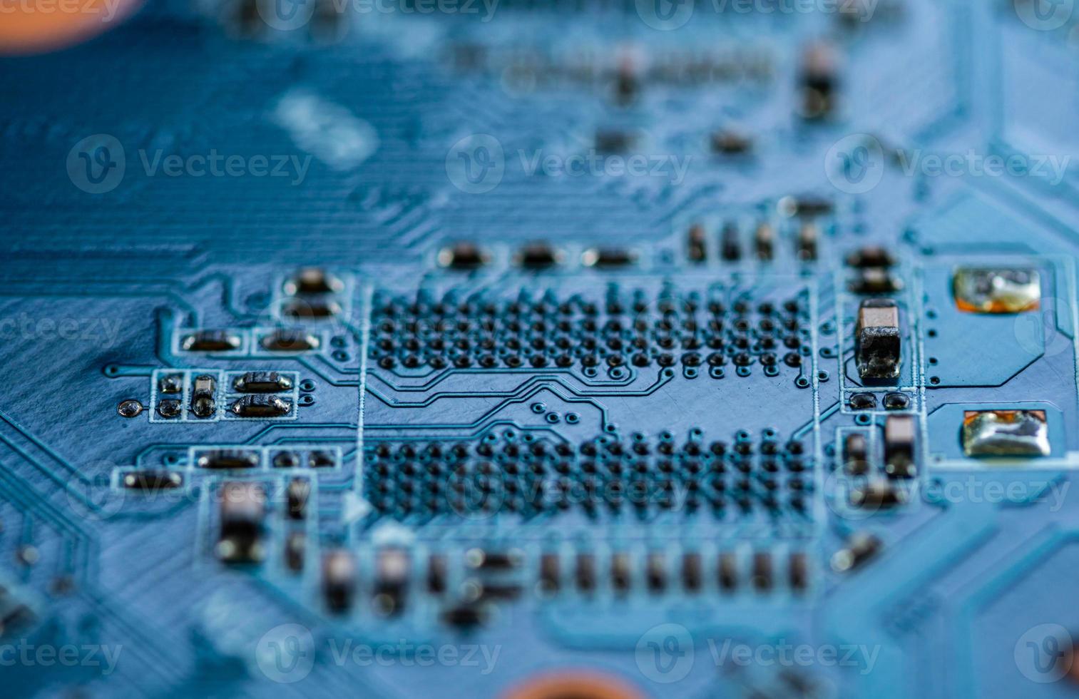 sfondo del computer del circuito stampato, struttura dell'hardware elettronico foto