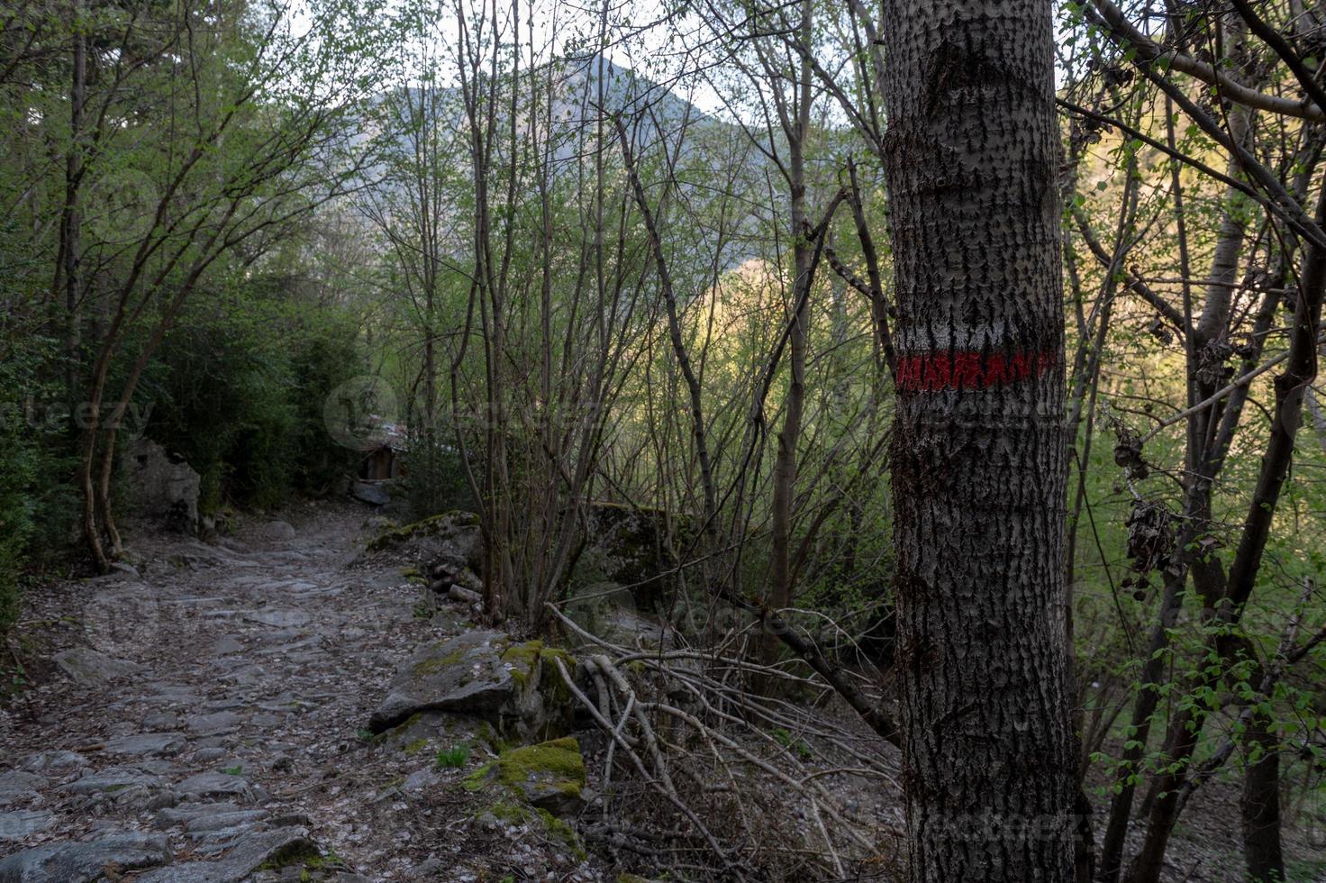 sentiero a madriu perafita claror valley in andorra, patrimonio mondiale dell'unesco foto