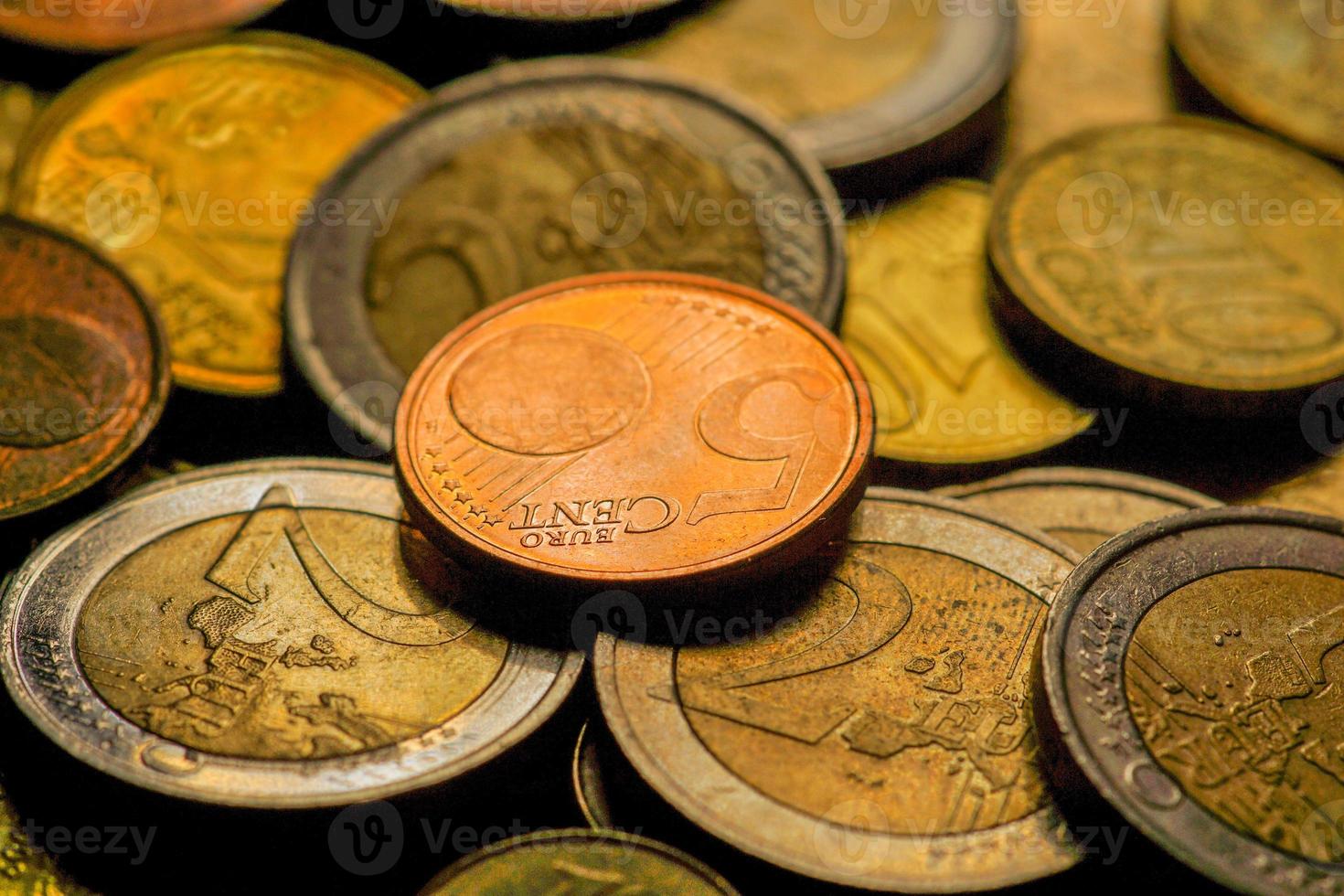 monete in euro. macro sfondo. foto