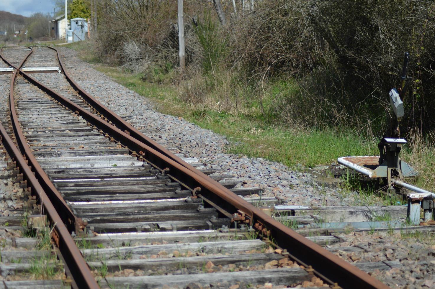 zoom su una vecchia ferrovia foto