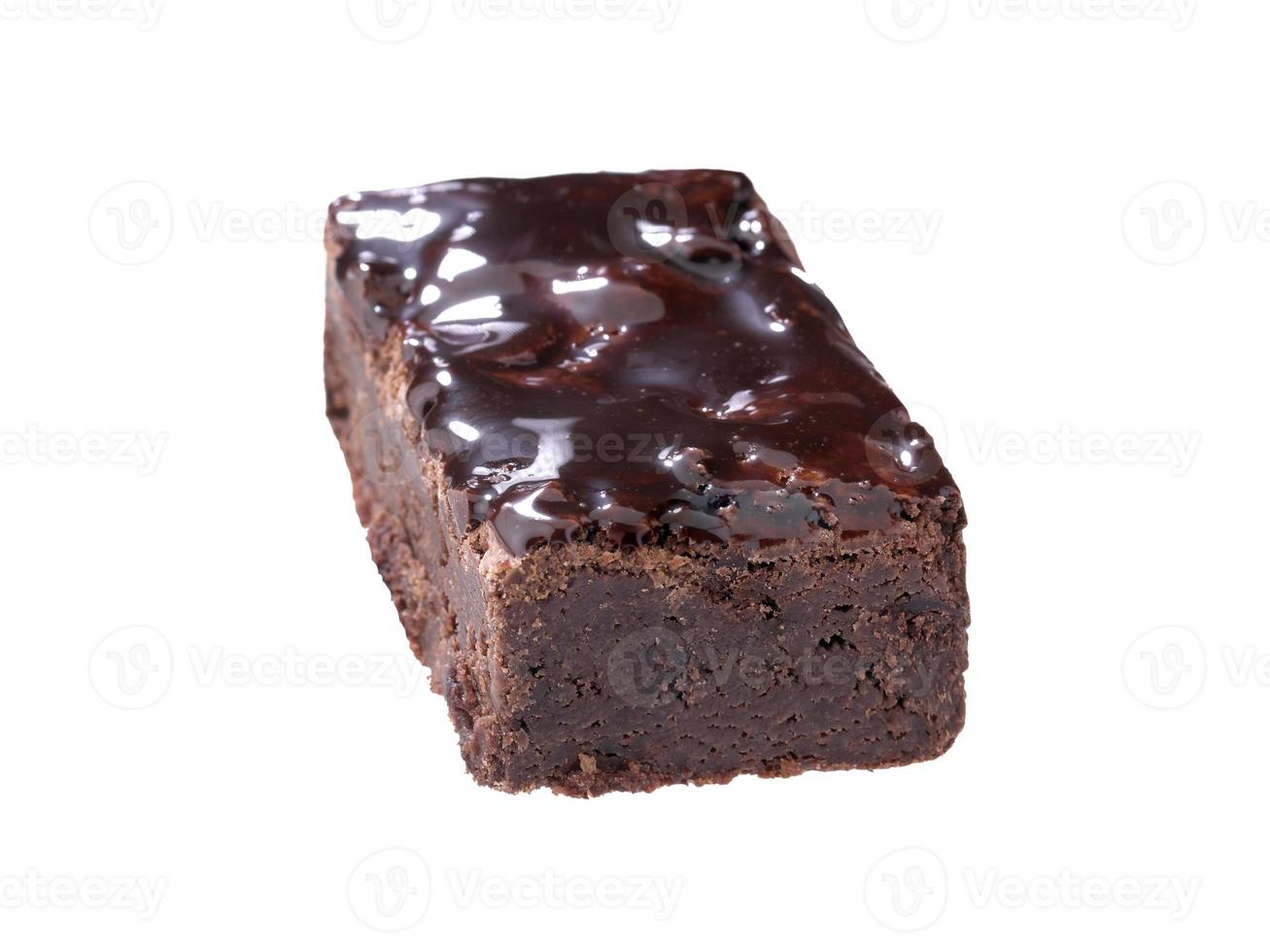 brownie al cioccolato isolato su sfondo bianco foto