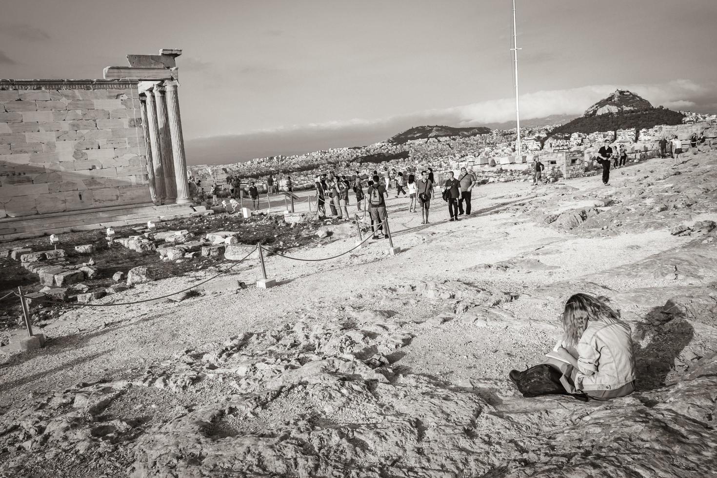 atene attica grecia 2018 acropoli di atene rovine eretteo tempio grecia capitale atene grecia. foto