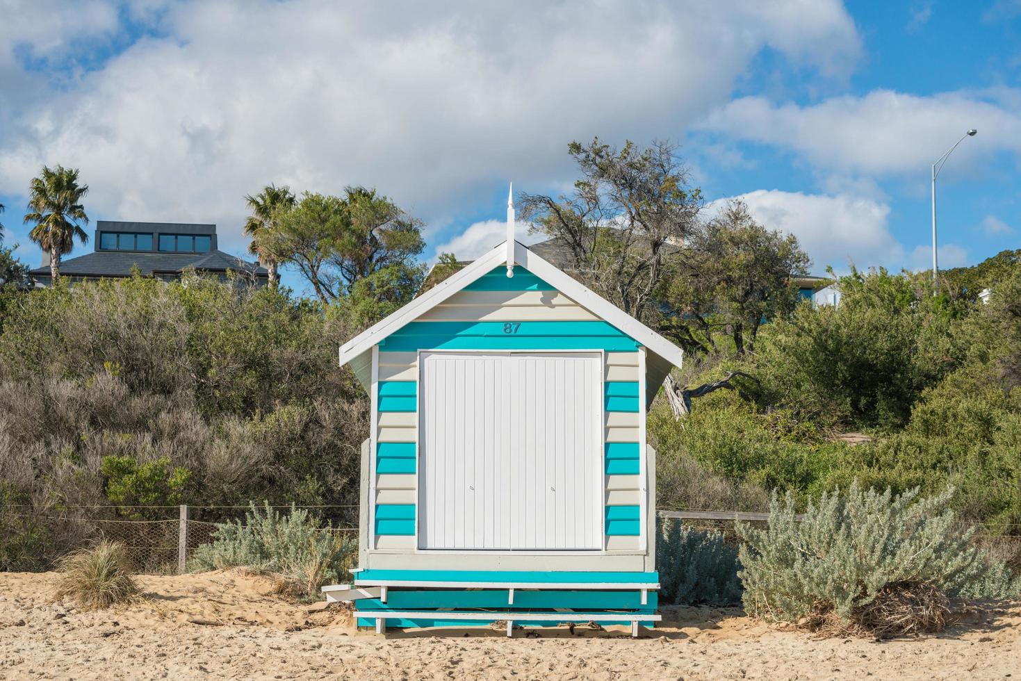 la cabina di balneazione a Brighton Beach, un luogo iconico di melbourne, victoria state of australia. foto