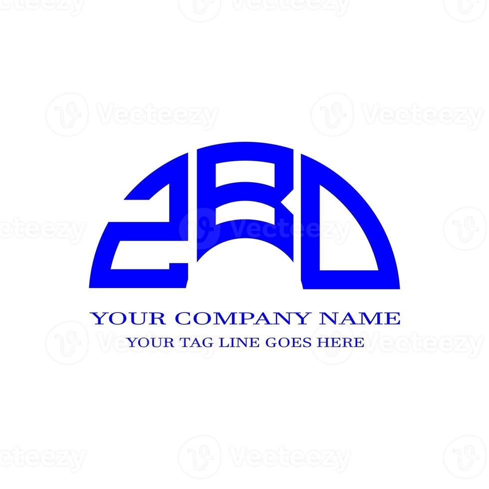 zbd lettera logo design creativo con grafica vettoriale foto