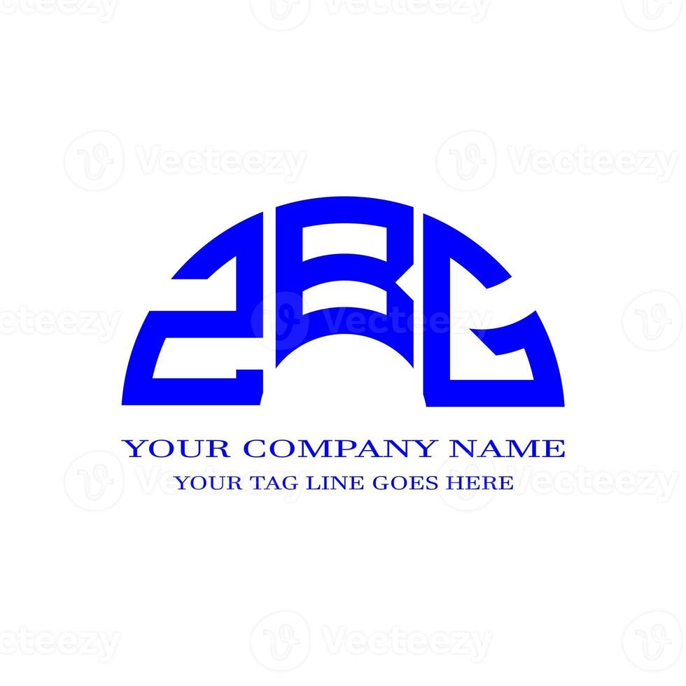 zbg lettera logo design creativo con grafica vettoriale foto