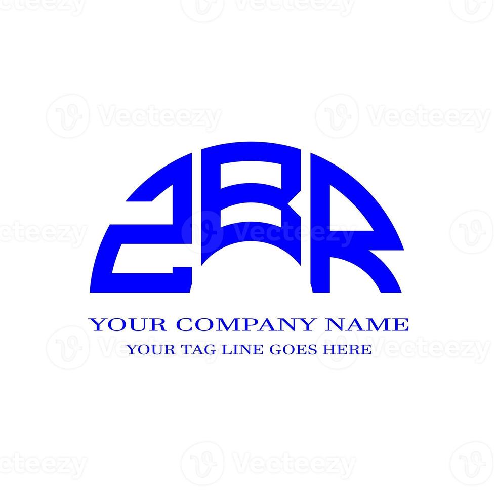 zbr lettera logo design creativo con grafica vettoriale foto