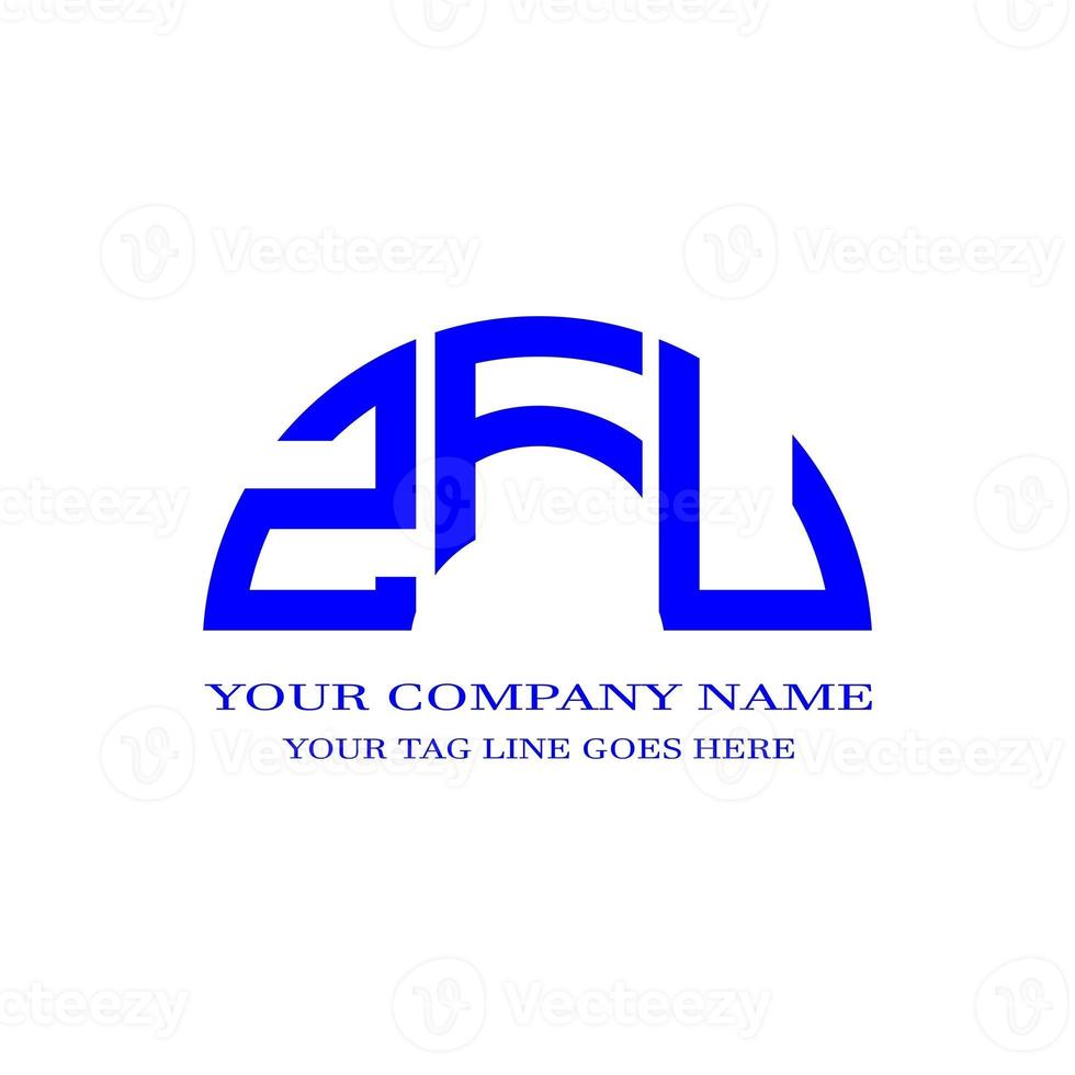 zfu lettera logo design creativo con grafica vettoriale foto