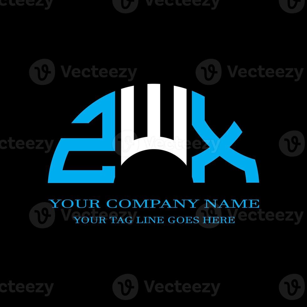 zwx lettera logo design creativo con grafica vettoriale foto