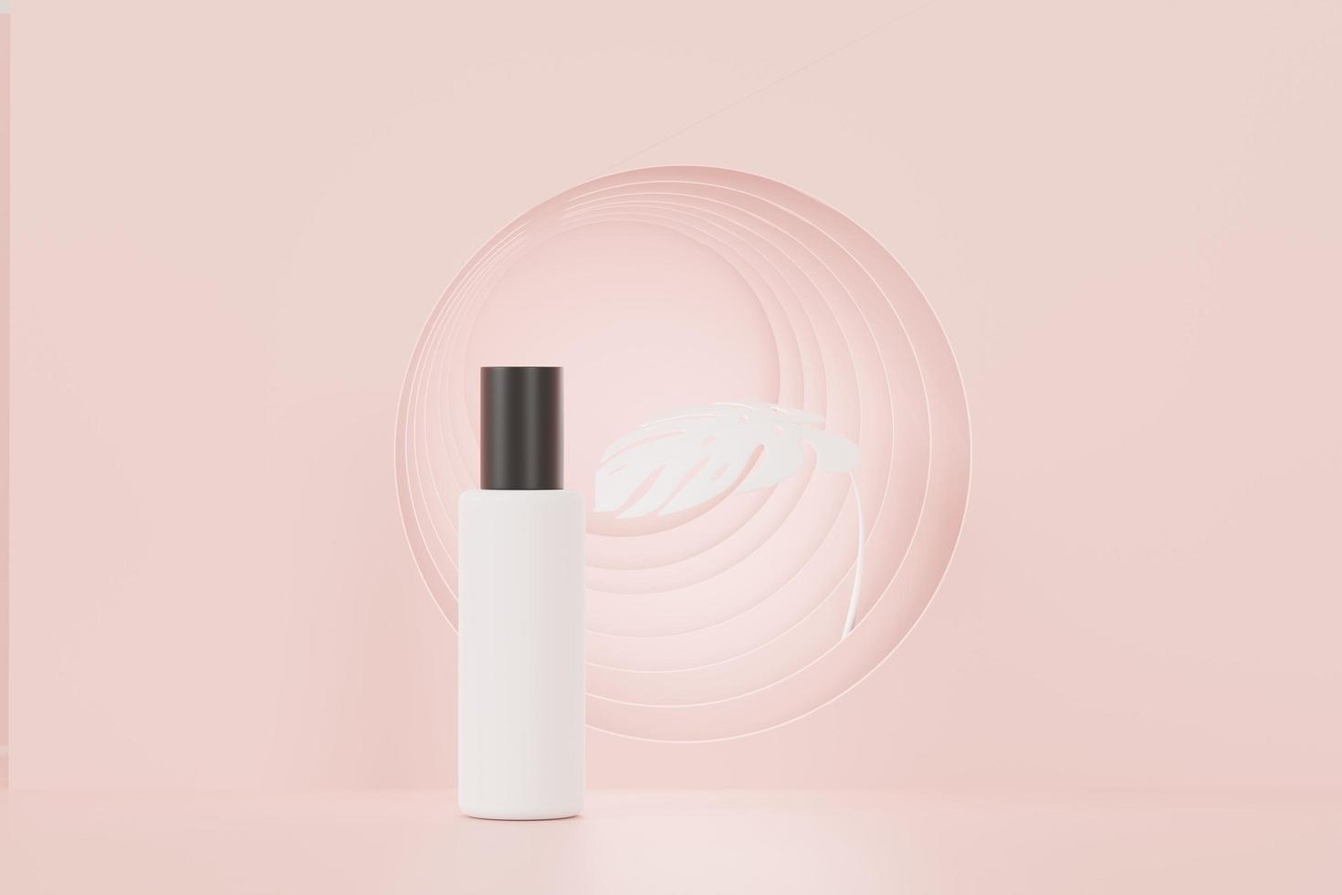 Rendering 3d di prodotti per la cura della pelle di cosmetici vuoti o imballaggi per mock up. concetto di sapone e spa di bellezza. lozione olio idratante per la salute della pelle. design premium e di lusso per il branding. foto