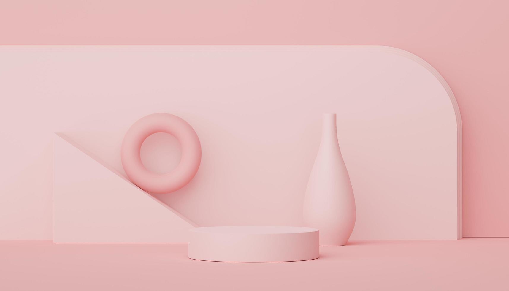 Podio di visualizzazione di rendering 3d per la presentazione di prodotti e cosmetici. scena minima per la pubblicità. sfondo pulito astratto per banner web e mock up. forme geometriche semplici. foto