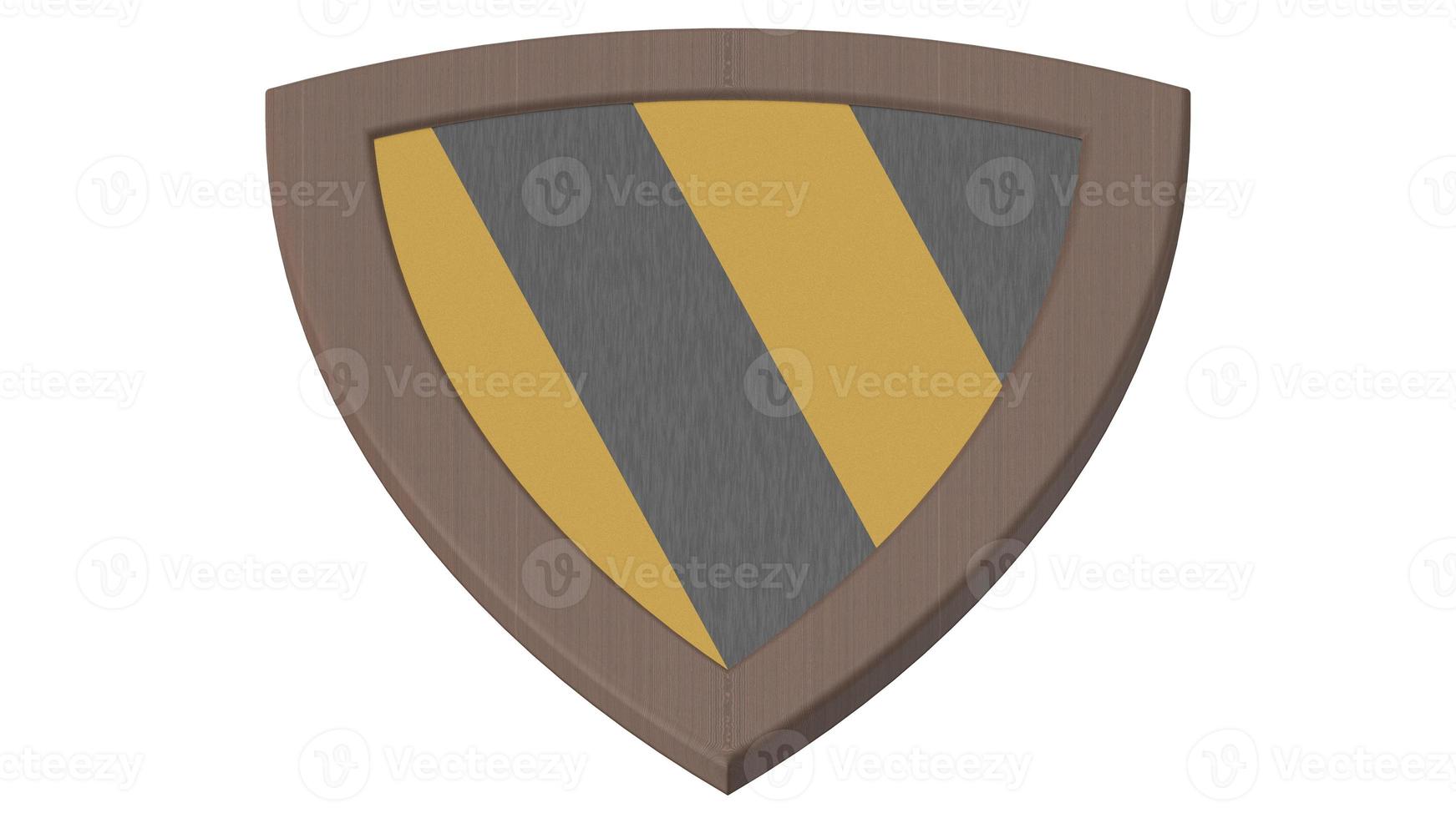 scudo di legno medievale illustrazione 3d rendering foto