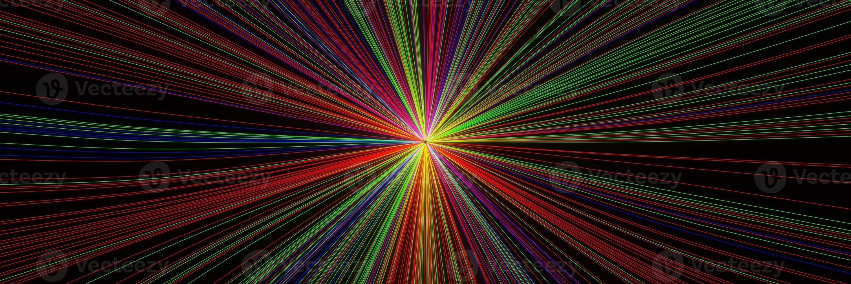 astratto futuristico rotante luci al neon linea sfondo rendering panorama 3d foto