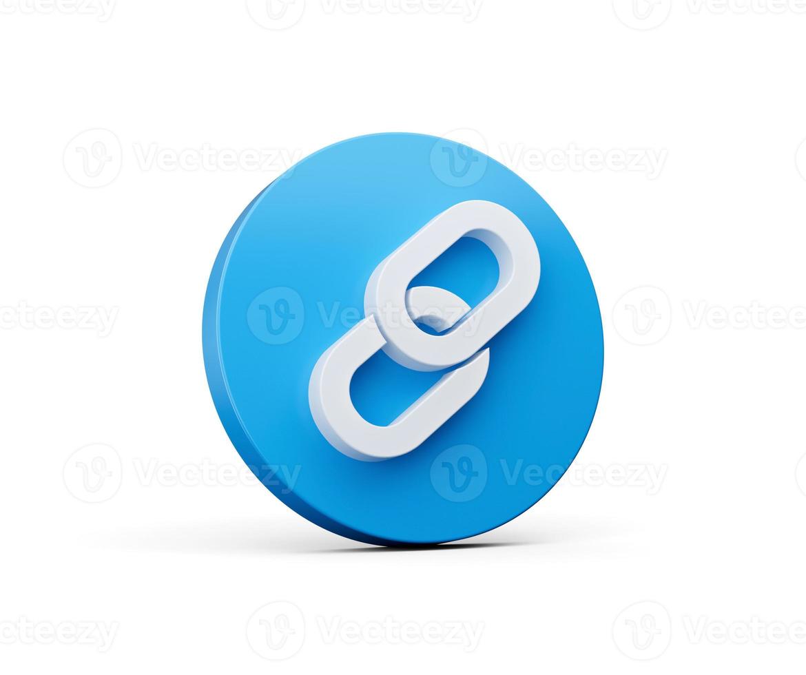 icona del segno di collegamento illustrazione 3d di simbolo di collegamento a catena foto