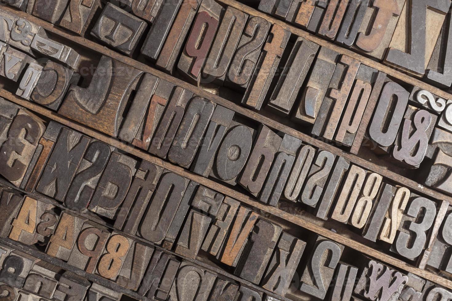 alfabeto di stampa tipografica foto