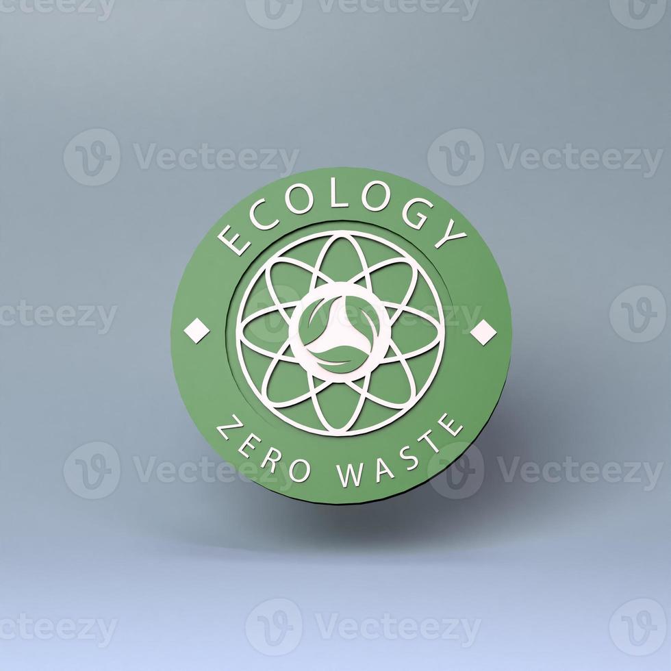 icona sul tema dell'eco. concetto di ecologia. rendering 3d. foto