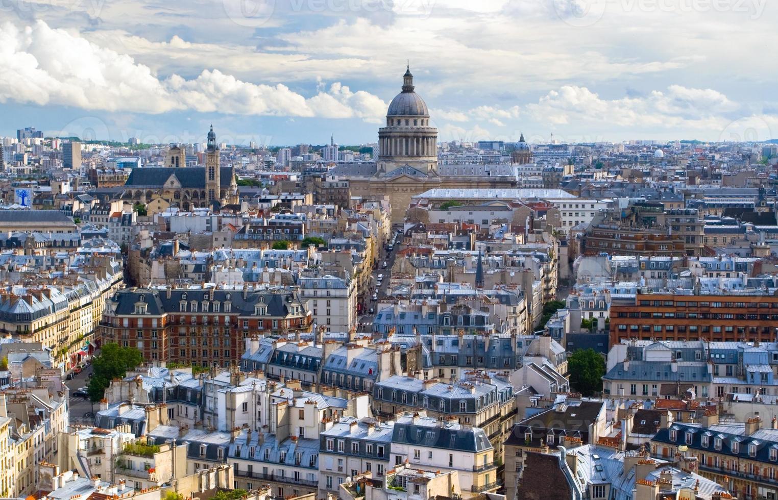 panorama di parigi, con vista sul pantheon foto