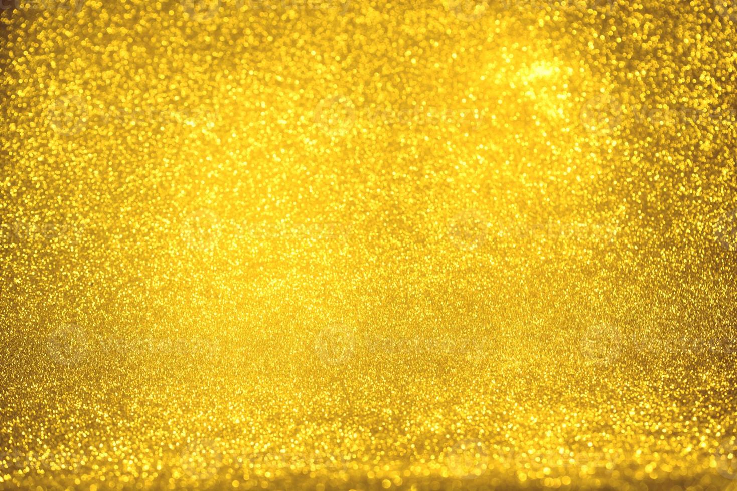 golden glitter bokeh illuminazione texture sfocato sfondo astratto per compleanno, anniversario, matrimonio, capodanno o natale foto