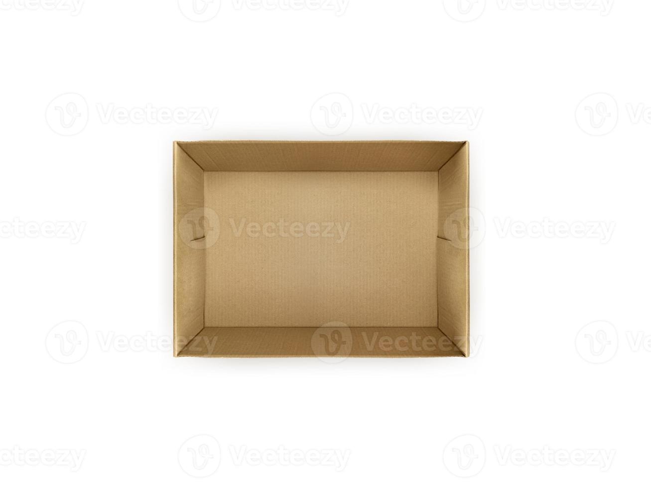 scatole di imballaggio vuote - mockup aperto, isolato su sfondo bianco foto