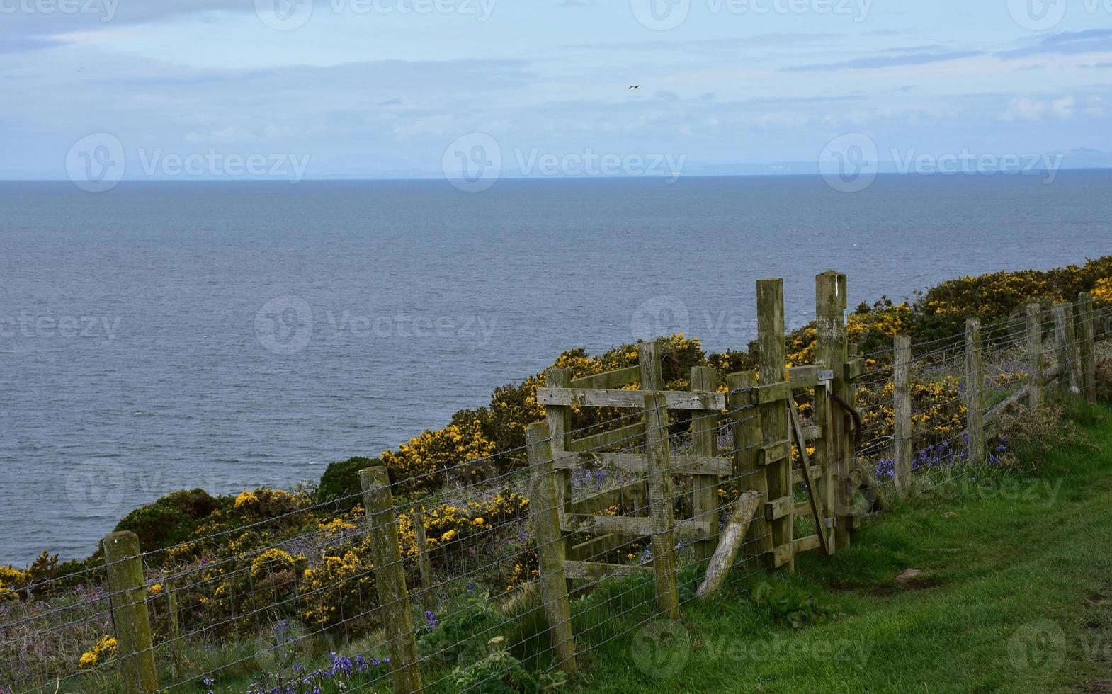 splendide viste sul mare d'Irlanda lungo la costa di St Bees foto